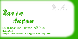 maria anton business card